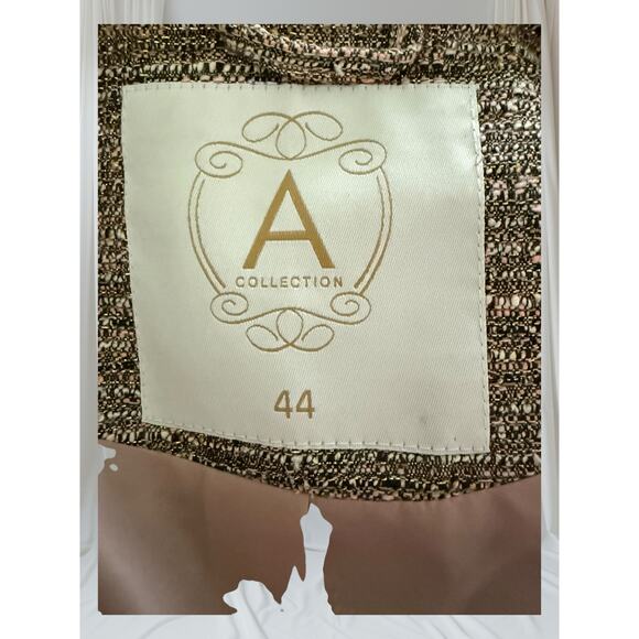 A Collection Women’s Metallic Tweed Jacket Blazer Embellished Size 44 (14) - Picture 8 of 10